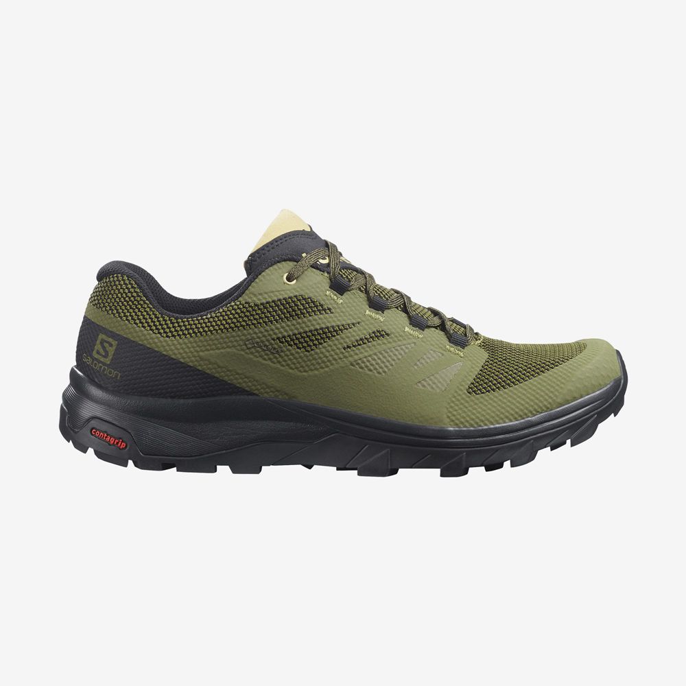 Salomon OUTLINE WIDE GORE-TEX Zapatillas Trekking Hombre - Verde Oliva Verde - Colombia (15627-PTRF)